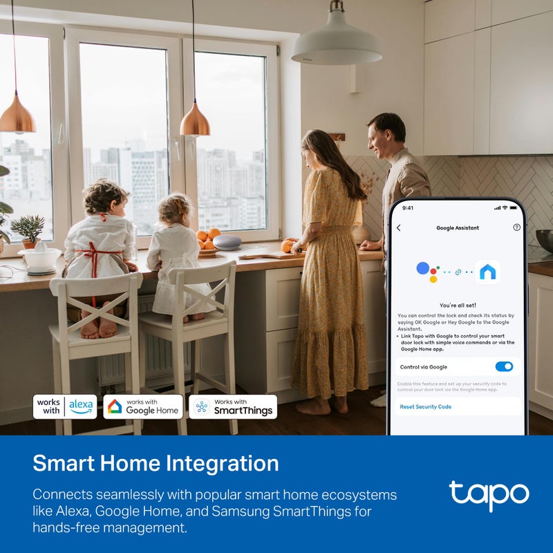 tapo TP-Link Tapo Smart Door Lock  Deadbolt | Keyless Entry  Fingerprint Recognition  Touchscreen Keypad & in-App Monitoring with Scheduled Access | 1-Year Rechargeable Battery | BHMA Grade 2 | Tapo DL110 - Image 5